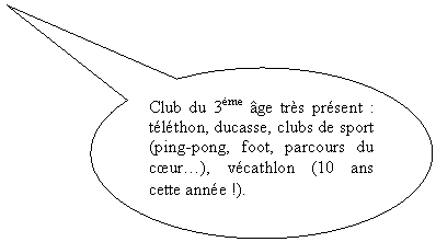 Bulle ronde: Club du 3me ge trs prsent : tlthon, ducasse, clubs de sport (ping-pong, foot, parcours du cur), vcathlon (10 ans cette anne !).